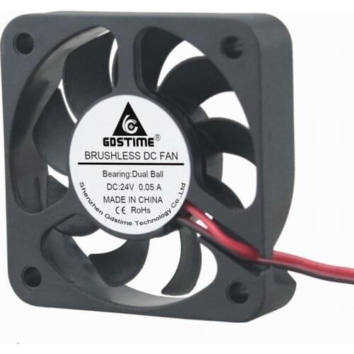 5 pcs Gdstime 5010 Dual Ball 24V 50mm x 10mm 5cm 5010 DC Brushless PC Case Cooling Fan 50x50x10mm Small Radiator 2Pin