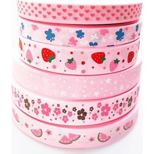 6y/lot (1y/pc) 15mm/20mm /25mm Pink Purple Fushia White Blue Grosgrain Ribbon Wedding Party Decoriton Gift Wrap DIY Accessories