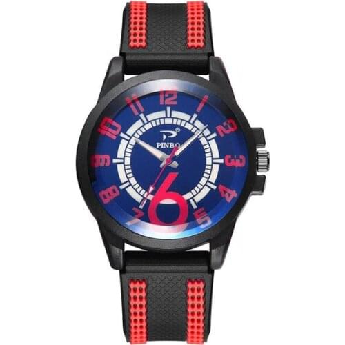 2019 New Men Fashion Trend Outdoor Sports Watch Silicone Strap Blue Glass Dial Mens Watch Wrist Watches Men Relogio Masculino