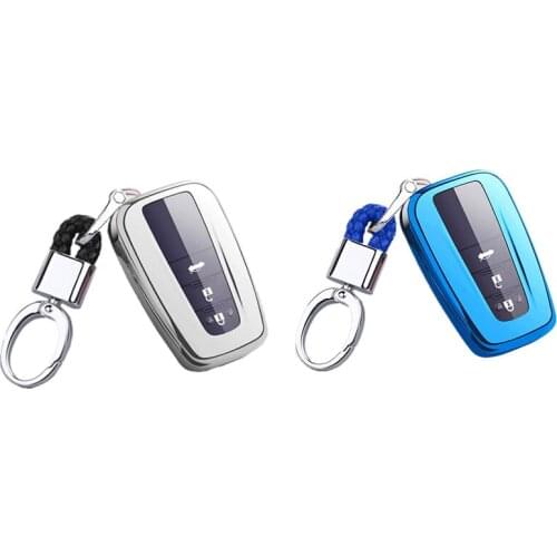 For Toyota Key Fob Cover with Keychain TPU Smart Key Case for 2018-2021 Toyota Camry RAV4 Avalon Corolla