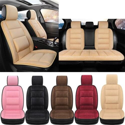 Car Seat Cover Keep Warm in Winter Slip-resistant Not Moves Flocking Cloth Car Seat Cushion for Kia Rio Universal X9 X35