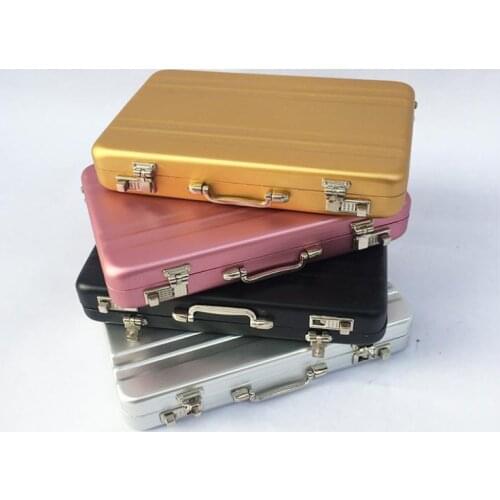 Aluminum Business Card Case ID Credit Card Holder Mini Suitcase Business Name Card Holder Box Organizer SN1655