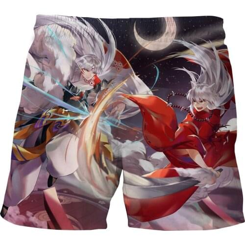 Children Boys Shorts Summer Inuyasha Sesshoumaru Platycodon 3D Design Kids Casual Polyester Shorts For Boys 3-14 Years Clothing
