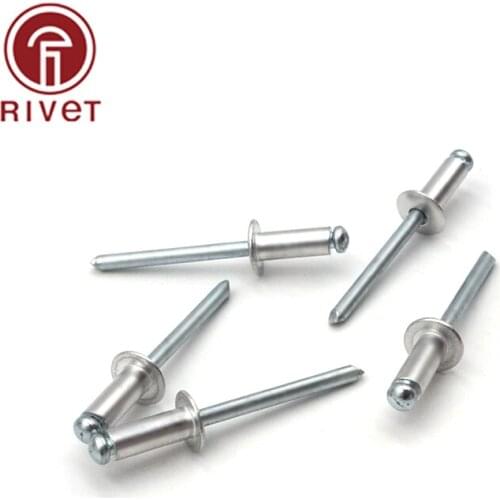 DIN EN ISO 15977 100 PCS M3.2 Aluminum And Iron Round Head Multi-Size High-Quality Rivets Blind Rivets