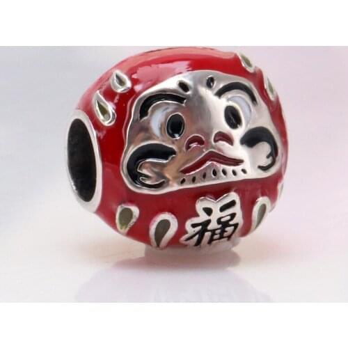 100% Authentic 925 Sterling Silver Hot red dharma charm Fit Original Bracelet Pendant DIY Jewelry Charms Gift