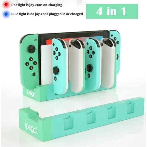 4 in 1 Nintend Switch Joycon Charger Charging Dock Base Docking Station LED Indicator for Nintendo Switch NintendoSwitch JoyCons