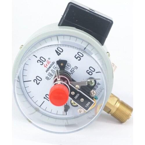 YX-100 0.1-60 Mpa 100mm Dial Diam 3.9 inch Electric Contact Pressure Gauge Pneumatic