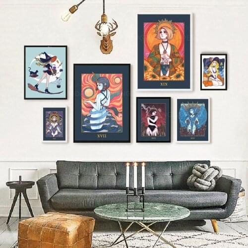 Canvas Sun Goddess Witch Painting Home Decoration Picture Modern Printed Modular Poster For Living Room Wall Art No Framework