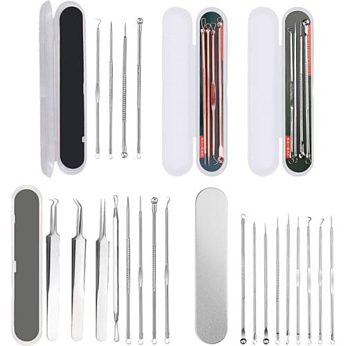 3/8pcs Stainless Steel Acne Removal Needles Pimple Blackhead Remover Tools Face Skin Care Tools Needles Facial Pore Cleaner