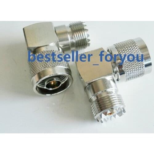 N Male Plug to UHF Female SO239 Jack Right Angle RF Coaxial Coax Adapter Connector