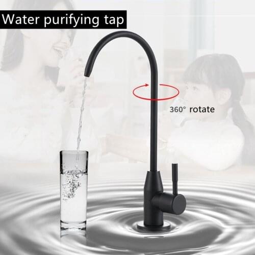 Direct drinking tap Water purifying tap International 4-point interface Kitchen Faucet Black Lead-free copper