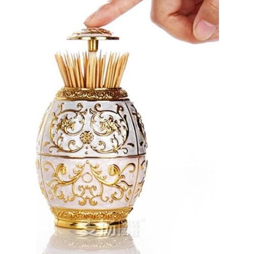 Creative automatic toothpick holder portable egg-shaped hotel restaurant toothpick holder