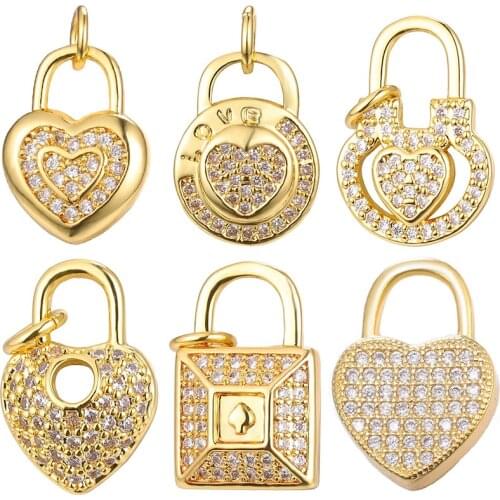 Juya DIY Cubic Zirconia Love Heart Locket Charms Suopplies For Handmade Lovely Pendant Jewelry Making Accessories Wholesale