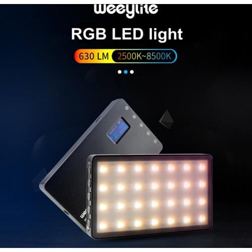 Weeylite RB08P RGB 2500K-8500K Mini Video LED Light Portable Fill Light Built-in Battery for Photo Camera Studio