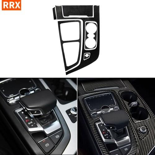 For Audi Q7 SQ7 4M 2016-2019 Carbon Fiber Accessories Interior Sticker Gear Box Shift Cupholder Center Console Panel Button Trim
