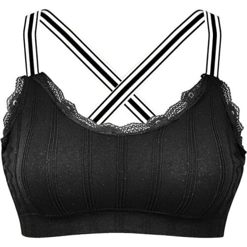 New Women Stripes Wrapped Chest Bra Seamless Vest Straps Back Stripes Comfortable Breathable Sports Bra