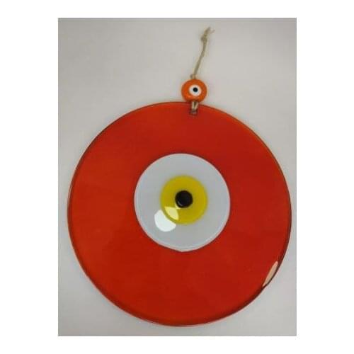 Orange Big Evil Eye 20cm Glass Beads Ojo Turco Pendant Charm Turkish Handmade Amulet Wall Hanging Talisman Boho Home Decor