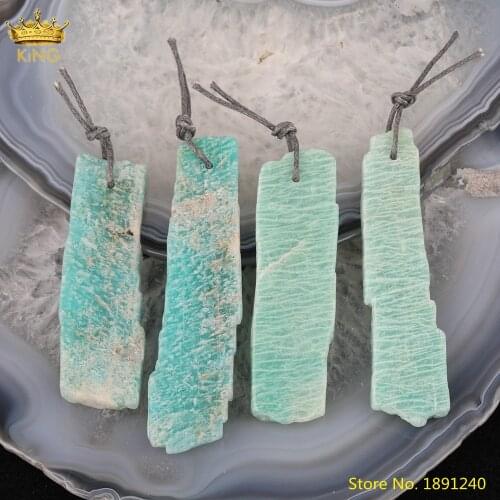 10pcs Natural Amazon Stone Slab Point Pendants Charms Findings,Long Amazonite Point Charms For Necklace Jewelry Making