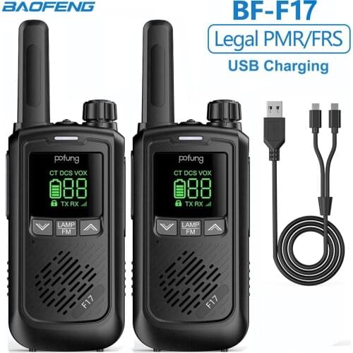 New 1/2PCS Baofeng Pofung F17 Mini Radio PMR/FRS License-Free Portable Two Way Radio for Hunting Restaurant BF-C9 Walkie Talkie
