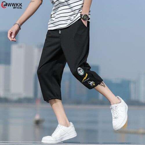 WWKK New Harajuku streetwear pattern jogger shorts women men Summer loose elastic waist Hip hop skateboard shorts