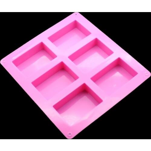 6 Hole Silicone Soap Mold Cake Pan Cake Chocolate Pudding Rectangular Natural Soap Baking Accessories
