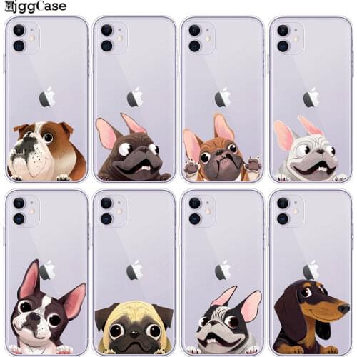 TPU Back Cover For iPhone 12 Mini 11 Pro X XR XS MAX Pug Dog French Bulldog Silicone Soft Case For iPhone 8 7 6S Plus Phone Case