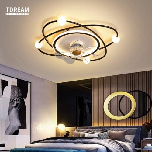 Modern Ceiling Fan with Led Light Bedroom Dining Room Living Room Light Torch Ceiling Fans Light TDREAM