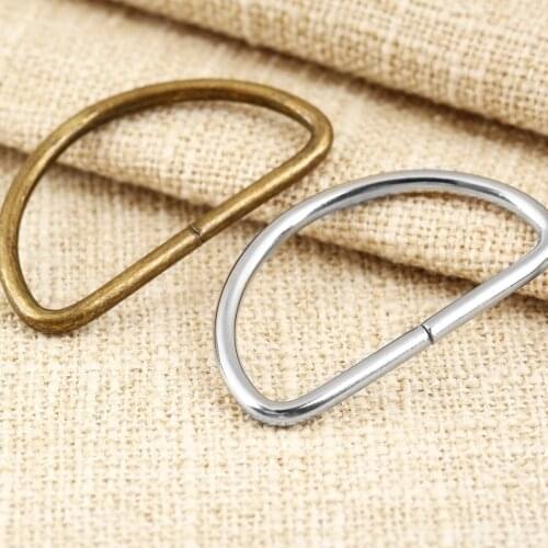 Vintage Silver Metal D Ring Buckles Garment Clothes Needlework Luggage Sewing Handmade Diy Bag Purse Manual Buttons 20PCS