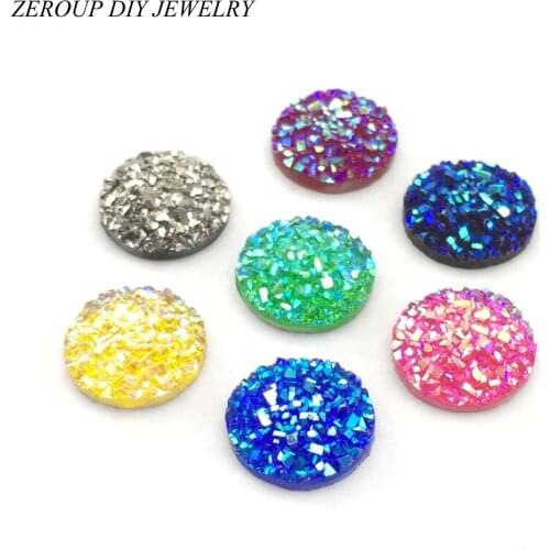 ZEROUP 20pcs 12mm Resin Cabochons Round Cameo Flat Back Cabochon Supplies for Jewelry Finding