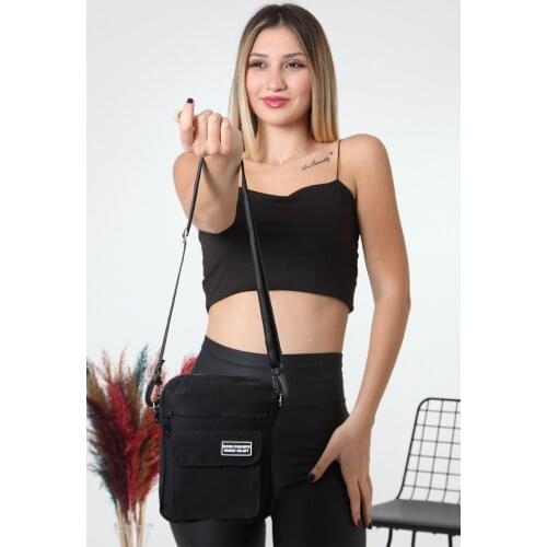 Woman Black Shoulder Bag 22x17 Cm