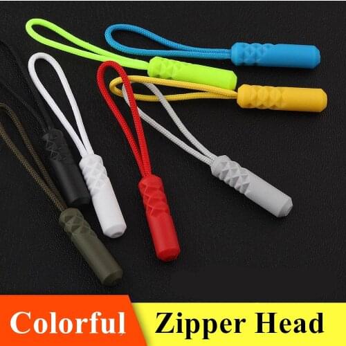 10pcColorful Cord Zipper Pull Apparel Bag Tactical Backpack Accessories Zip Puller DIY Zipper Head Cord Rope Strap Lariat Slider
