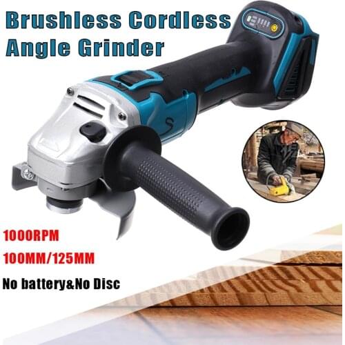 125/100mm 4 Speed Brushless Electric Angle Grinder Grinding Machine Cordless DIY Woodworking Power Tool For Makita 18V Battery