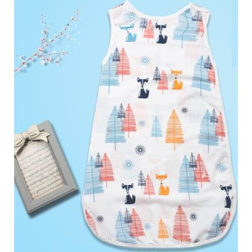 2020 new Summer Baby Sleeping Bag Newborn Toddler Sleeveless Sleeping Bag Pure Cotton 2 Layer Gauze Baby Tulle Home Sleeping Bag
