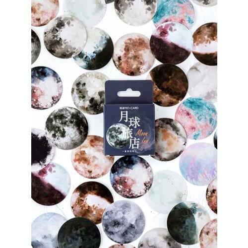 45 PC / Bag Cartoon Style Moon Inn Series Cute Hand Account Decoration DIY Collage Material Sticker