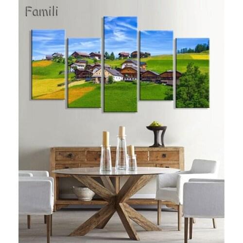 5pcs ceresole reale italy mountains lake hills nature landscape living room home modern art decor poster,posters and prints