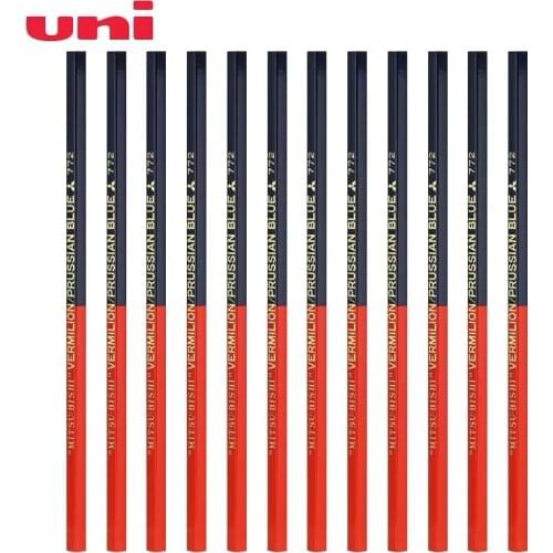 6pcs Mitsubishi uni 772 Red & Blue 2 Colors Pencil Sketch Drawing-pencil