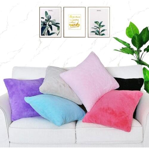 Free Shopping Custom 40/45/50/55/60/65cm 6 Colors 100% Polyester Rabbit Hair Fur Cushion Cover HT-PRHFC-A