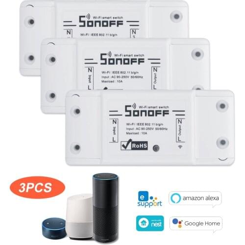 SONOFF Basic 30 pcs Wifi Switch for Alexa Google Home Timer DIY Wireless Remote 10A/2200W Wireless Remote Switch APP Control