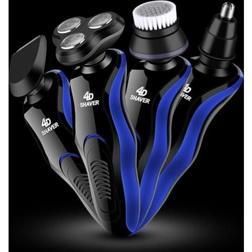 4 IN 1 Electric Shaver 4D Electric Razor Rechargeable Shaving Machine for Men Beard Removal Wet-Dry Dual Use Water Proof