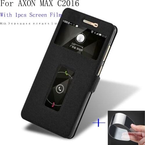 Smart View window PU leather case For ZTE AXON MAX C2016 cover shell phone case For ZTE AXONMAX C2016 flip case back cover