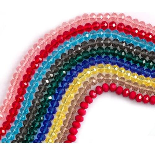 DoreenBeads Glass Beads Round Multi-faceted Round Glass Beads Handmade Necklace Bracelet 4mm 5 Strands (Approx 138 PCs/Strand)