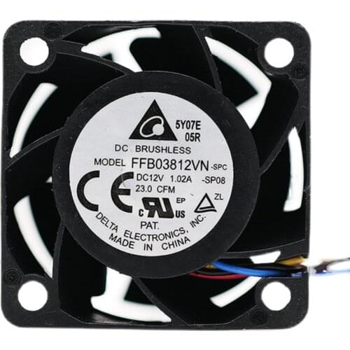 FFB03812VN Delta 3828 3.8cm 38mm DC12V 1.02A Four Wire PWM Adjustable Speed Fan High Speed
