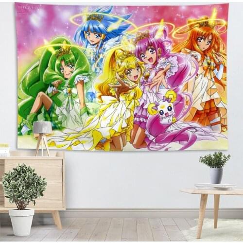 Smile Precure Tapestry Wall Hanging Decor Wall Cloth Tapestries Home Decoration Accessories Psychedelic Carpet Decorative 2.25