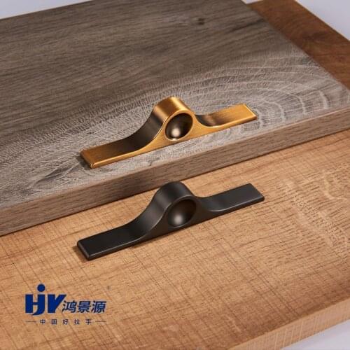 HJY 2Pcs Modern Kitchen Knobs Handles Black Cupboard Wardrobe Pull Knobs Drawer Door Pull Furniture Hardware Decoration Z522