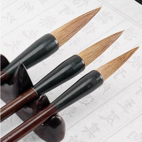 Traditional Chinese Writing Calligraphy Brushes Pen Set Wooden Wolfs Hard Hair Landscape Painting Brush Tinta China Caligrafia