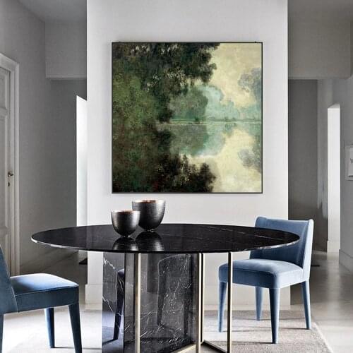 Claude Monet Scenery Of Seine Canvas Art Wall Paintings Reproductions Impressionist Landscape Canvas Prints For Living Room Wall