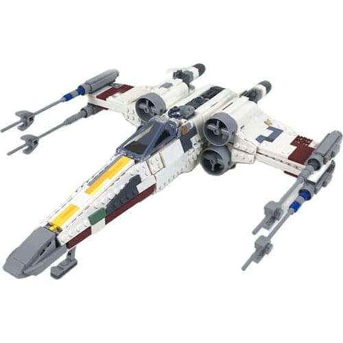 Space of Wars Wing Starfighters Space Plane Red 5 Battle Plane DIY Model Building Blocks Bricks Assembly Toys Kids Gift