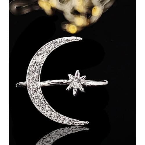 Fashion trendy 925 Sterling Silver Ring Finger moon star Ring for Women Jewelry Wedding Engagement sepcial Christmas gift R4596