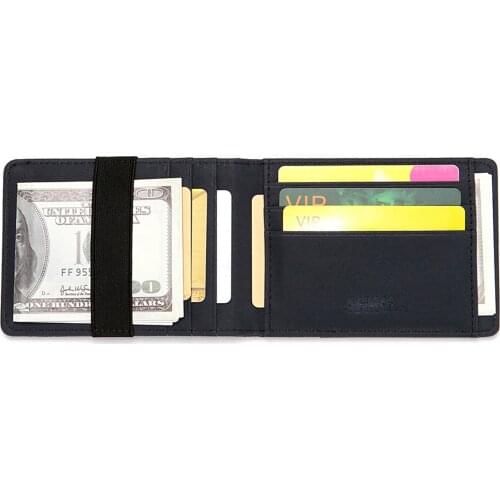 Mens Solid Color Bifold Wallet RFID Blocking Pocket Credit Card Holder Business Style Portable Folded Cash Purse