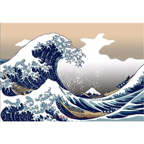 Needlework for embroidery DIY DMC High Quality - Counted Cross Stitch Kits 14 ct Oil painting - The Great Wave Off Kanagawa